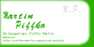 martin piffko business card